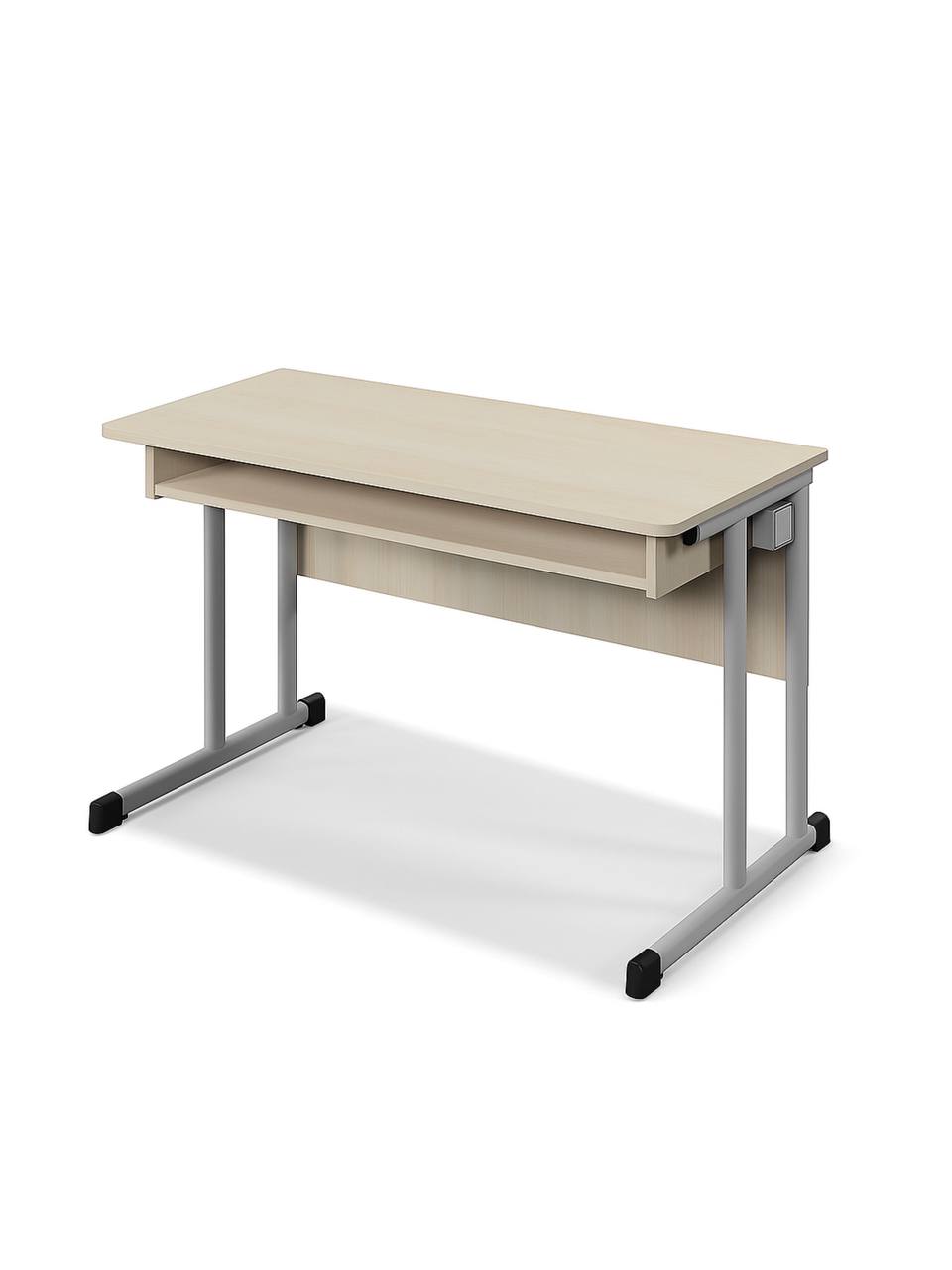 Стіл учнівський 2-місний лабораторний з 2-МА РОЗЕТКАМИ ТА КРОНШТЕЙНОМ, на плоскоовальній трубі,1200х600х760мм,АНШАР ГРУП (100305)